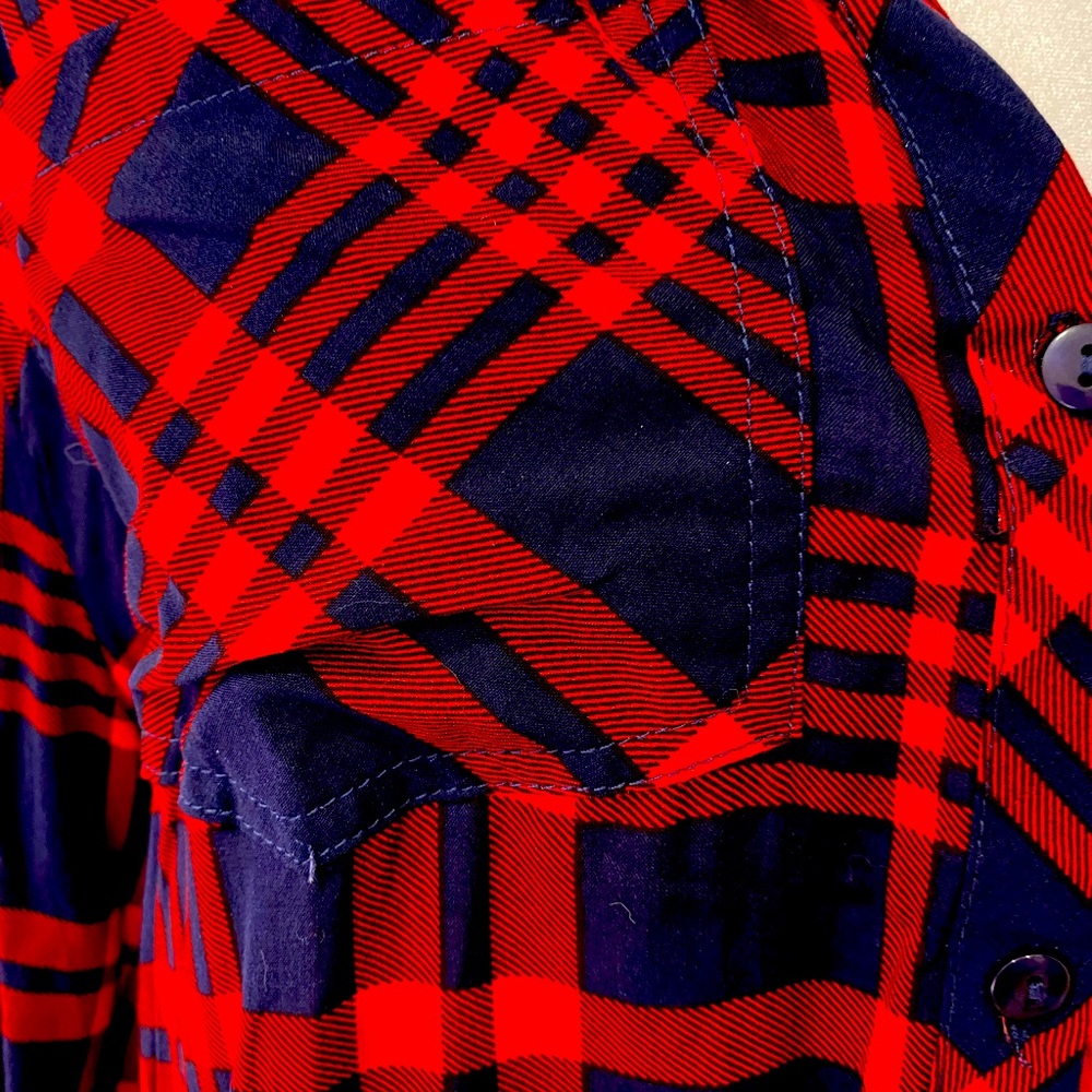 LOVE KNOTS PLAID SHIRT NWT - Picture 4 of 7